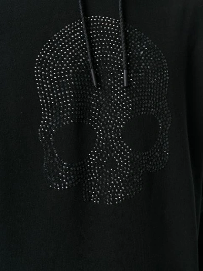 Shop Hydrogen Rhinestone Skull Hoodie In Black
