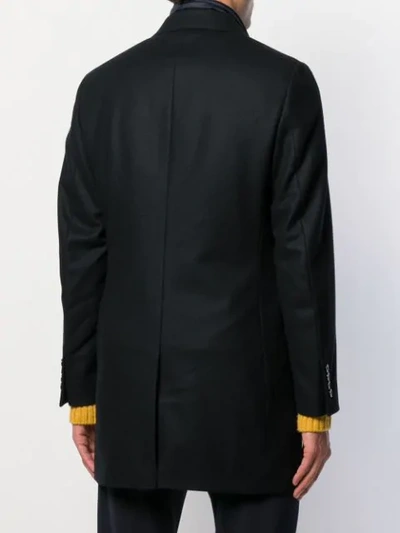 Fay Single-breasted Tailored Coat In Blue