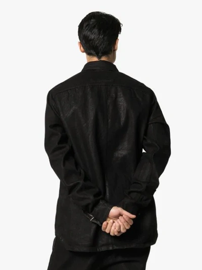Shop Rick Owens Drkshdw Waxed Cotton Shirt Jacket In Black