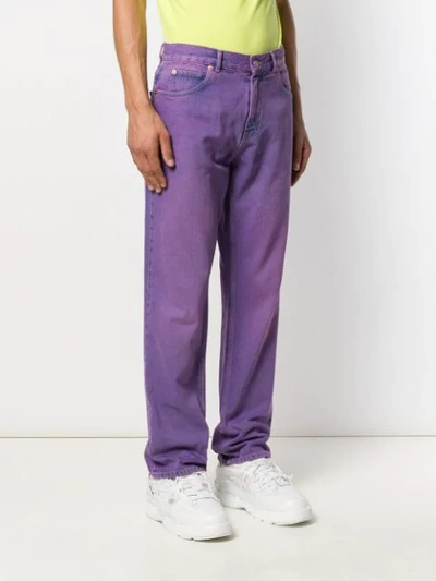 Shop Martine Rose Straight-leg Jeans In Purple