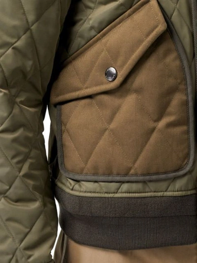 Shop Burberry Diamond Quilted Thermoregulated Jacket In Green