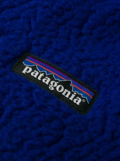 Shop Patagonia Textured Fleece Vest Jacket In Blue