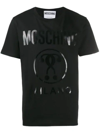 Shop Moschino Graphic Print T In Black