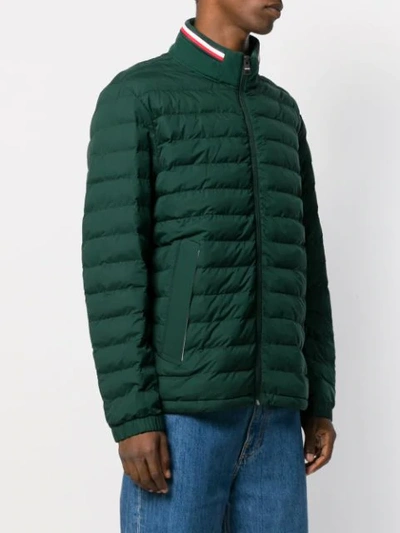 Shop Tommy Hilfiger Zipped Padded Jacket In Green