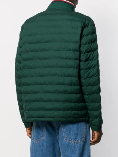 Shop Tommy Hilfiger Zipped Padded Jacket In Green