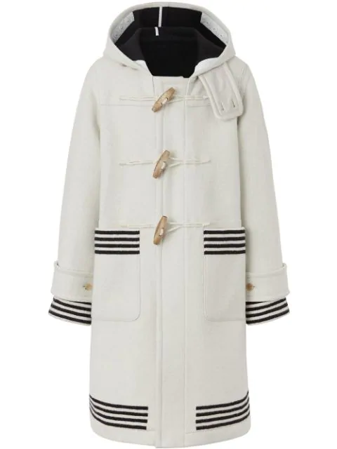 Double-faced Wool Duffle Coat In White 