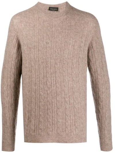 Shop Roberto Collina Cable-knit Fitted Jumper In 05 Corda