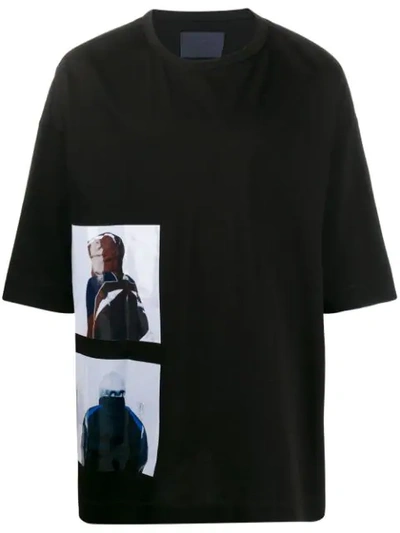 Shop Juunj Printed Cotton T-shirt In Black
