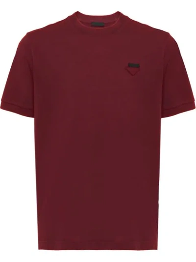 Shop Prada Crew Neck T-shirt In Red