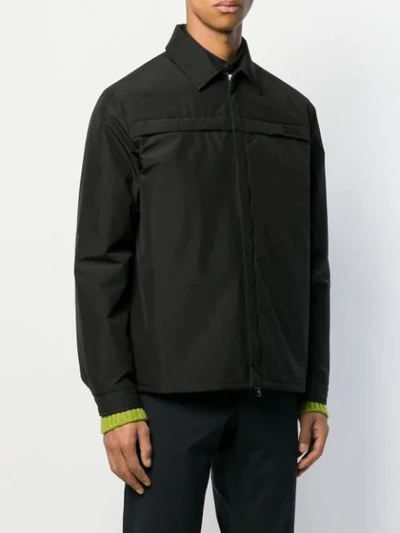 Shop Prada Gabardine Zip-up Jacket In Black