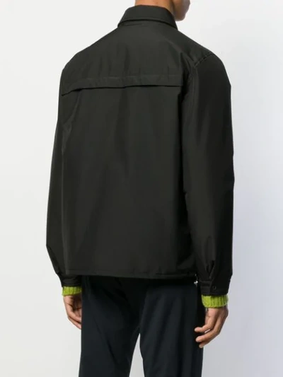 Shop Prada Gabardine Zip-up Jacket In Black