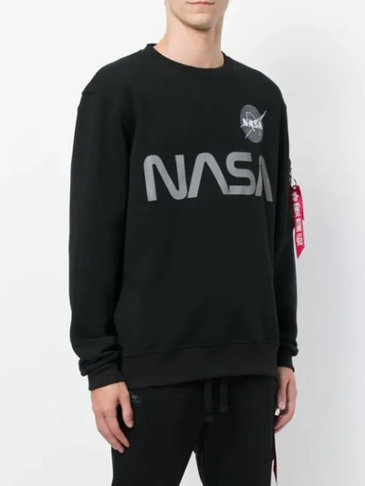 Shop Alpha Industries Nasa Sweatshirt In Black