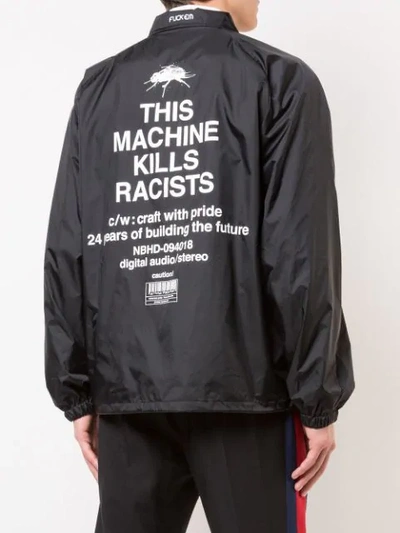 Shop Neighborhood 'this Machine Kills Racists' Jacket In Black