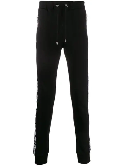 Shop Balmain Side Panelled Track Pants In Black