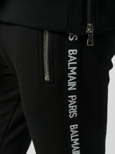 Shop Balmain Side Panelled Track Pants In Black