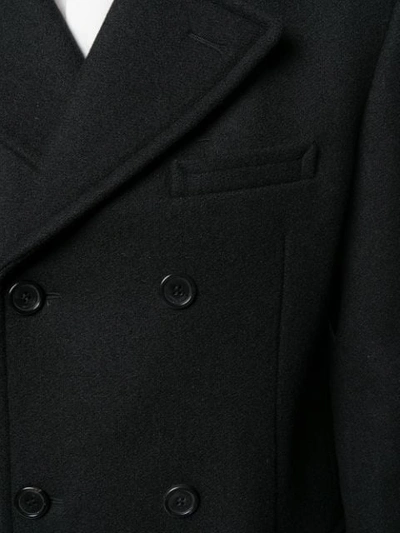 SAINT LAURENT DOUBLE-BREASTED PEACOAT - 黑色