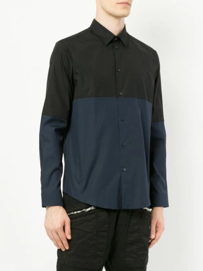 Shop Iceberg Contrast Panel Shirt - Black