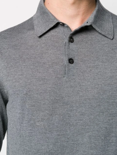 Shop Ermenegildo Zegna Langärmeliges Poloshirt In K97 Grey