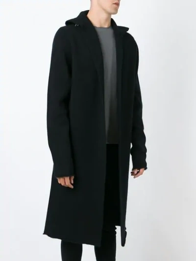 Shop Label Under Construction Open Front Overcoat In Black