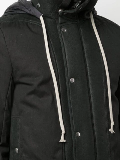 Shop Rick Owens Dustulator Hooded Jacket In Black