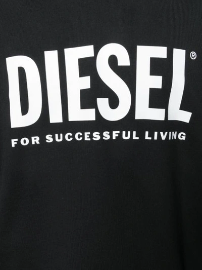 Shop Diesel Logo Hoodie In Black