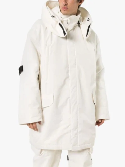 Shop Raf Simons Long-length Ski Jacket In White