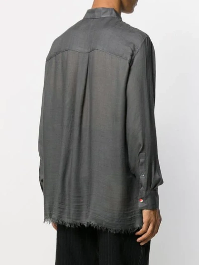 Shop Federico Curradi Frayed Cashmere-blend Shirt In Grey