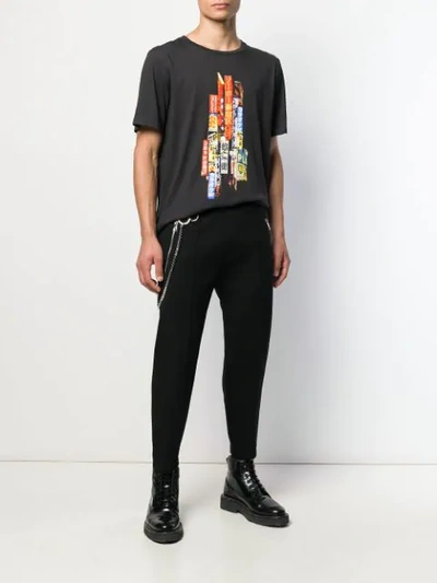 Shop Neil Barrett Graphic Print T-shirt In Black