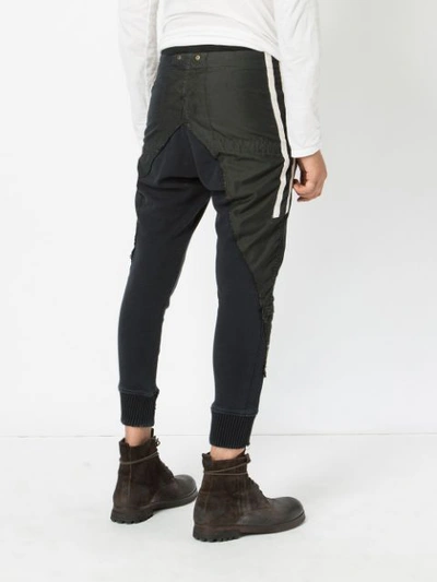 Shop Greg Lauren Stripe Trim Trousers - Black