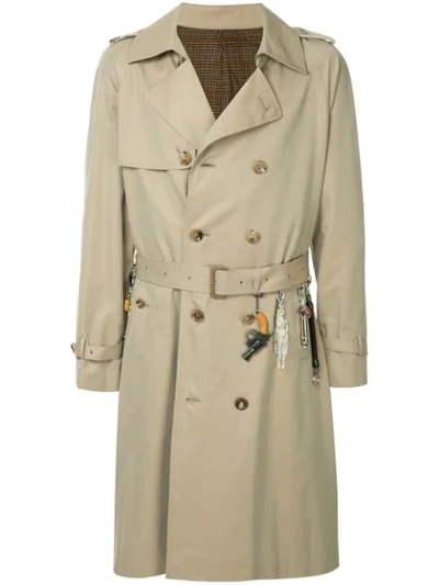Shop Doublet Double-breasted Trench Coat In Brown