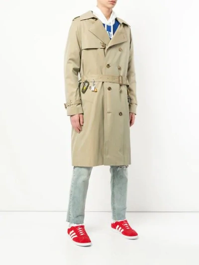 Shop Doublet Double-breasted Trench Coat In Brown