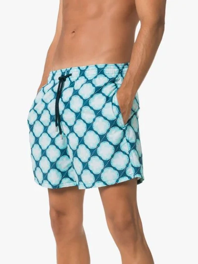 Shop Vilebrequin Moorea Turtle Print Swim Shorts In Blue