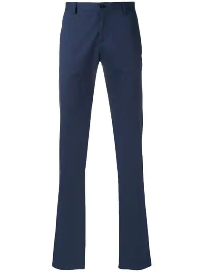 Shop Etro Straight Trousers In Blue