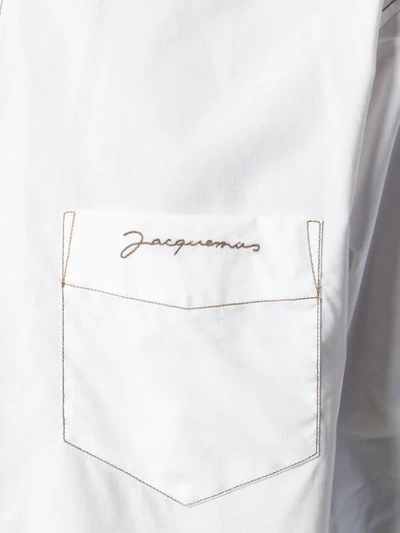 Shop Jacquemus Embroidered Logo Shirt In White