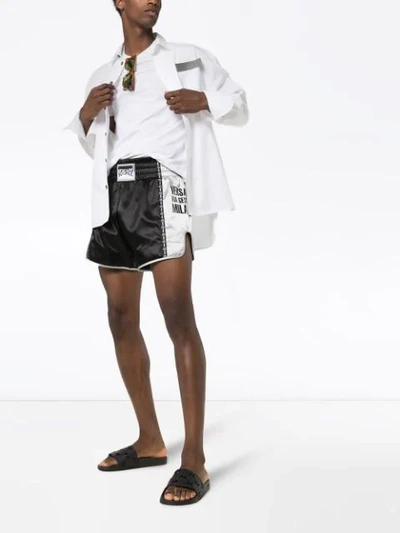 Shop Versace Logo-patch Boxing Shorts In Black