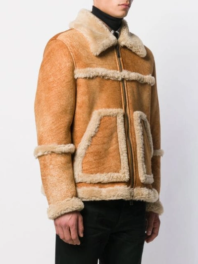 Shop Dsquared2 Shearling Bomber Jacket In 113 Suede