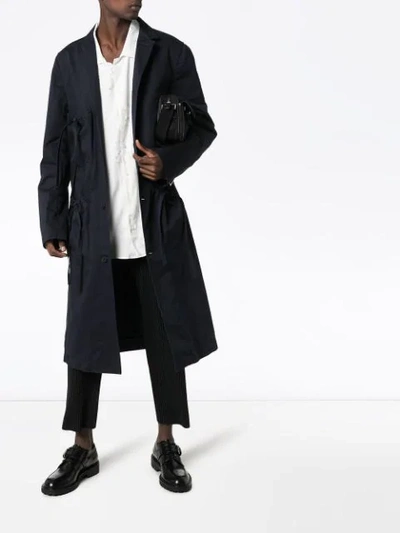 Shop Jw Anderson Multi-pocket Mid-length Overcoat In Blue