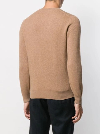 Shop Brunello Cucinelli Slim-fit Jumper In Brown