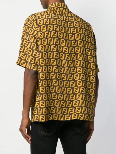 Shop Fendi Ff Logo Shirt In Brown