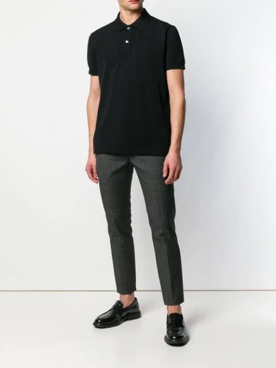 Shop Tom Ford Plain Polo Shirt In Black