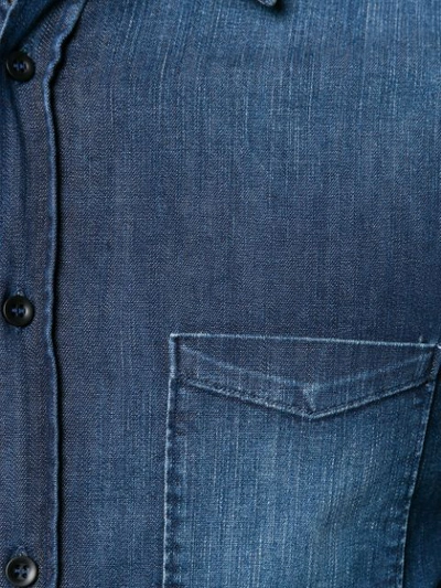 Shop Dondup Plain Denim Shirt In Blue