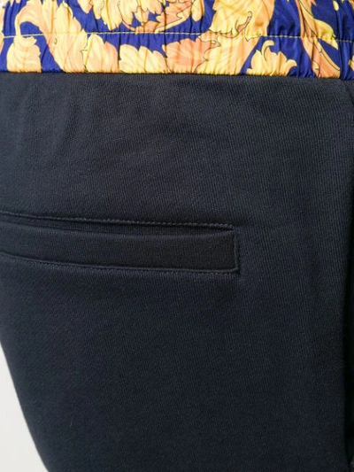 Shop Versace Baroque Printed Waist Track Pants In Blue