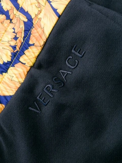 Shop Versace Baroque Printed Waist Track Pants In Blue