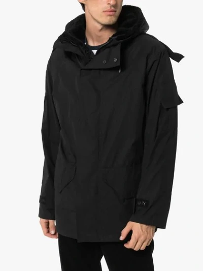 Shop Yves Salomon Classic Hooded Parka In Black