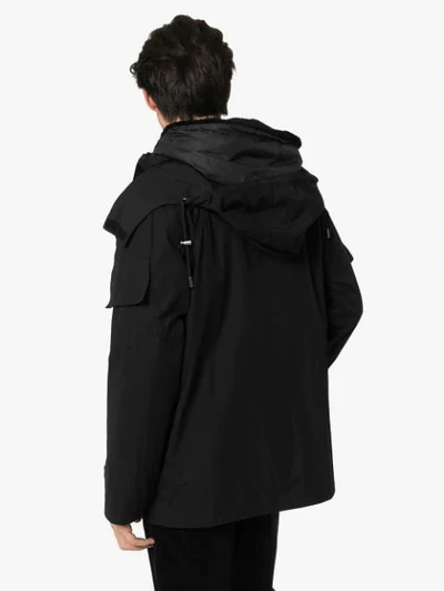 Shop Yves Salomon Classic Hooded Parka In Black