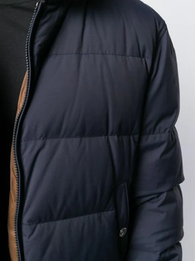 Shop Brunello Cucinelli Padded Bomber In Blue