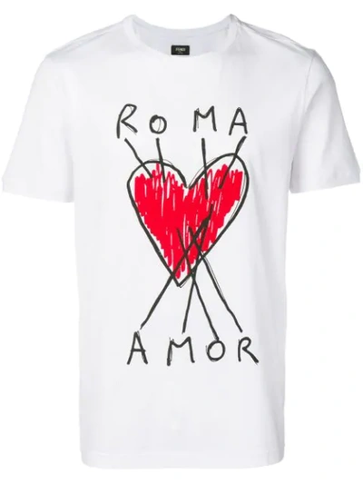 Shop Fendi Heart T In White