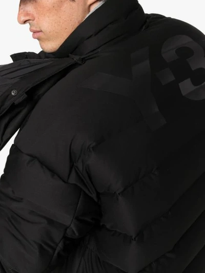Shop Y-3 Hooded Puffer Jacket In  Black