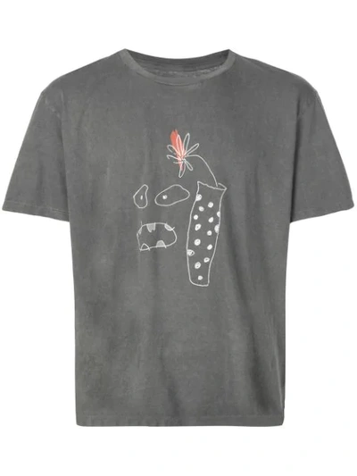 Shop Julien David Printed Scribble T-shirt In Grey