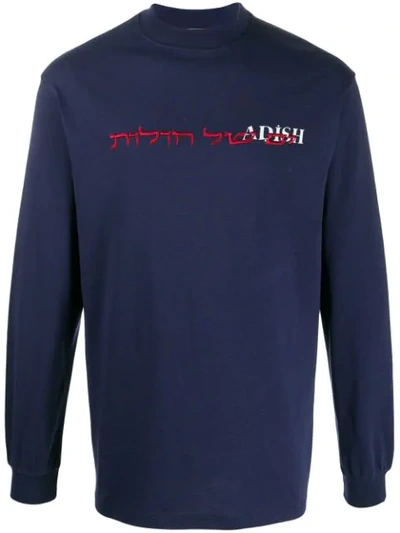 Shop Adish Crew-neck Logo Sweatshirt In Blue